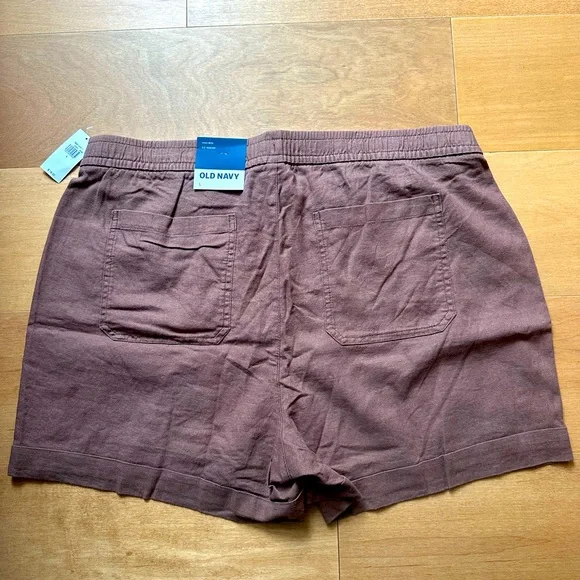 NWT, Old Navy Linen Blend Elastic Waist Shorts, Size L - Picture 3 of 6